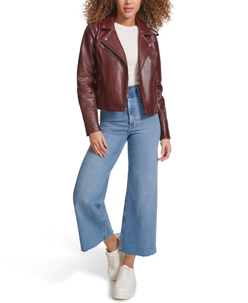 Women's Classic Faux Leather Asymmetrical Moto Jacket