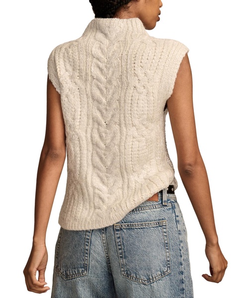 Women's Metallic Cable-Knit Sweater Vest