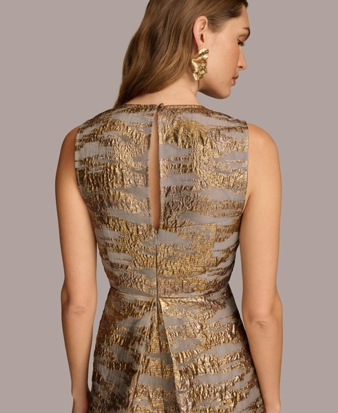 Women's Metallic Brocade A-Line Dress