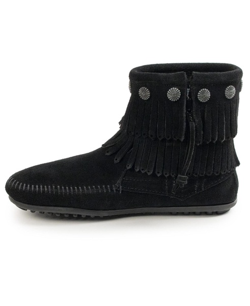 Women's Double Fringe Side Zip Ankle Boots