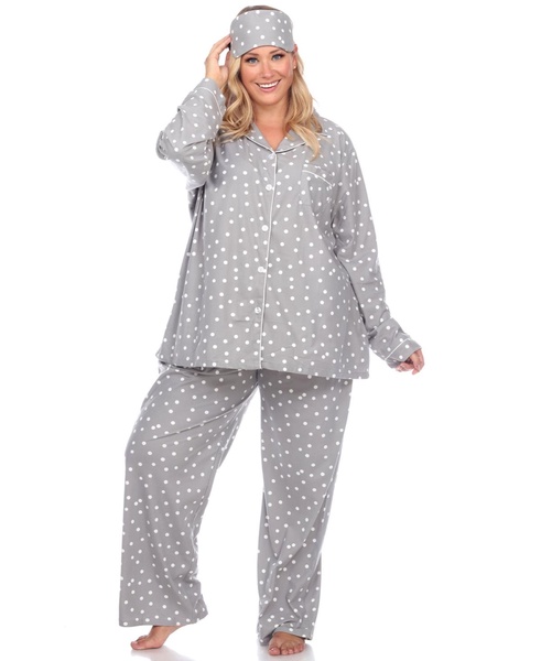 Women's Plus Size Pajama Set, 3 Piece