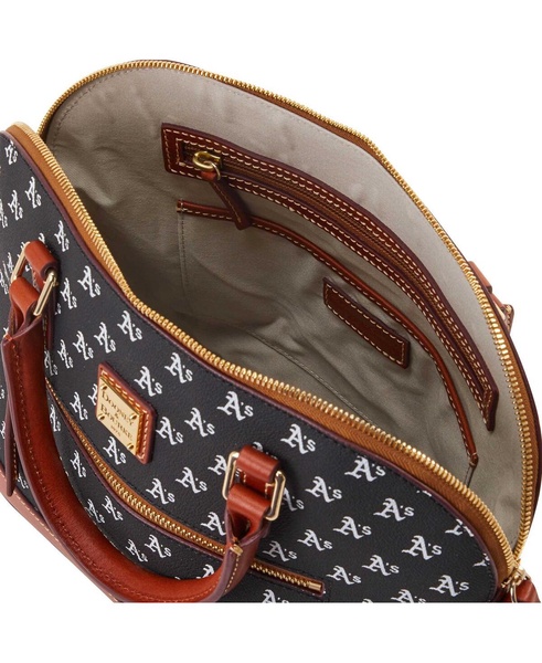 Athletics Signature Domed Zip Satchel Purse