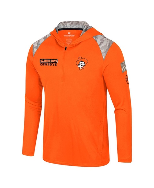 Men's Orange Oklahoma State Cowboys OHT Military Appreciation Quarter-Zip Hoodie Jacket