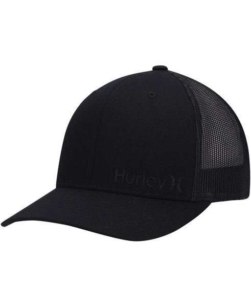 Men's Black Logo Corp Staple Trucker Snapback Hat