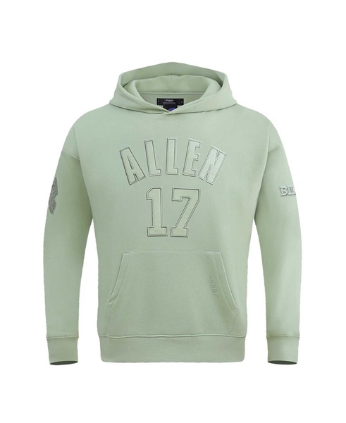 Men's Josh Allen Light Green Buffalo Bills Player Name and Number Pullover Hoodie