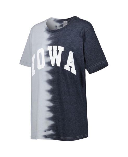 Women's Black Iowa Hawkeyes Find Your Groove Split-Dye T-shirt