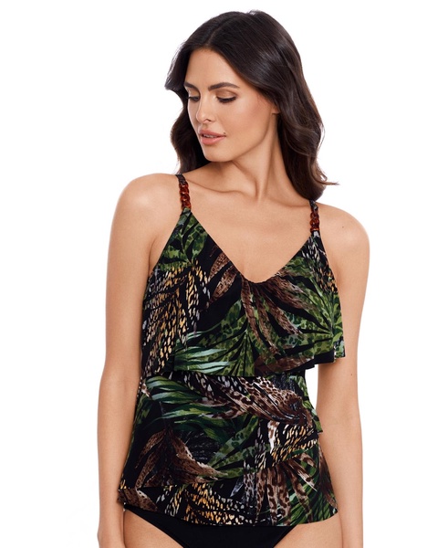 Women's Nighthawk Printed Tiered Tankini Top