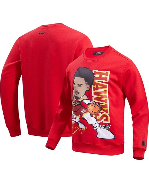 Men's Trae Young Red Atlanta Hawks Avatar Pullover Sweatshirt