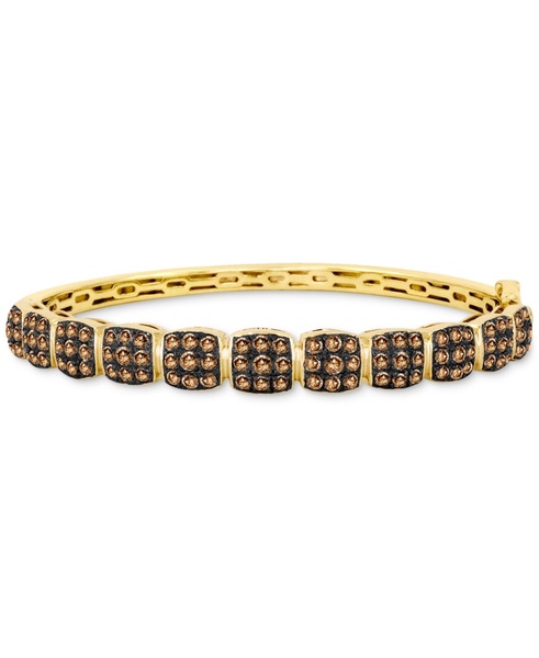 Chocolate Diamond Square Cluster Bangle Bracelet (3-1/2 ct. t.w.) in 14k Gold