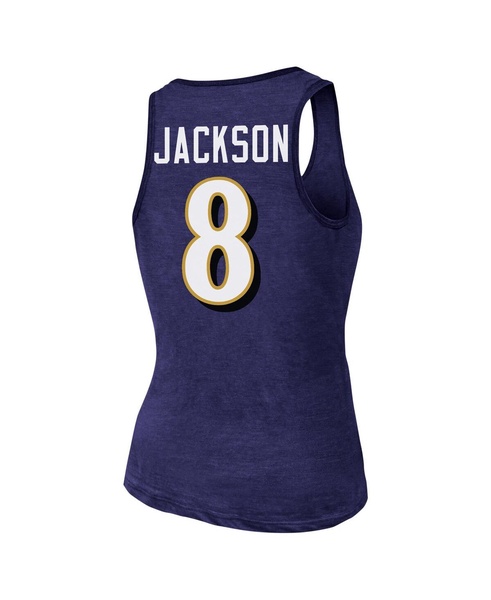 Women's Lamar Jackson Purple Baltimore Ravens Name Number Tri-Blend Tank Top