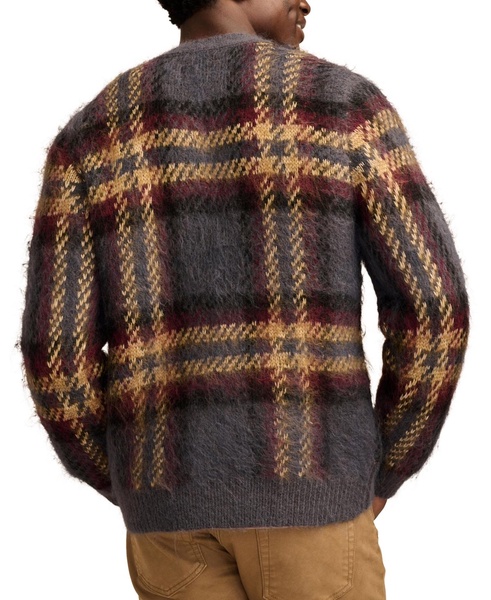 Men's Classic-Fit Brushed Plaid Jacquard Cardigan 