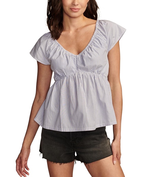 Women's Cotton Laced-Back Babydoll Top