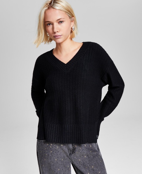 Women's V-Neck Long Sleeve Sweater, Created for Macy's