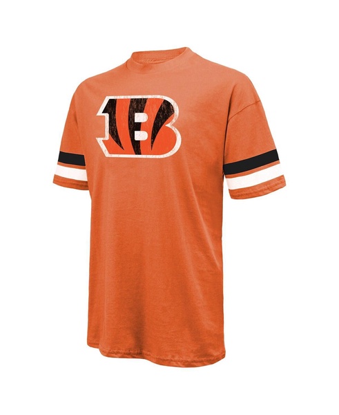 Men's Threads Joe Burrow Orange Distressed Cincinnati Bengals Name and Number Oversize Fit T-shirt