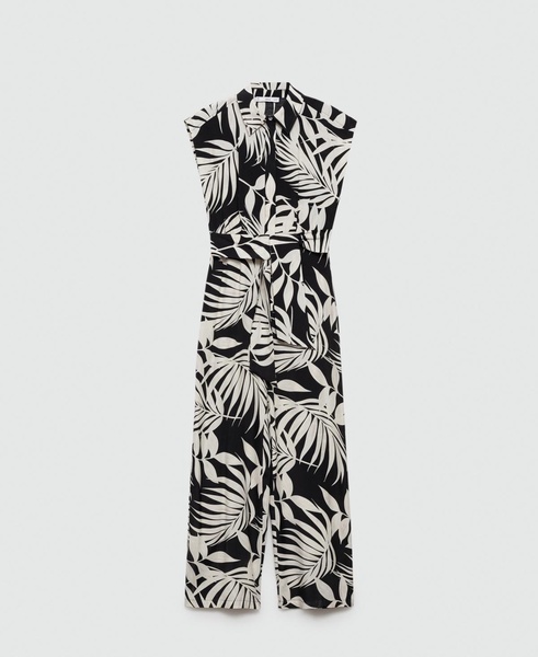 Women's Bow Detail Printed Jumpsuit