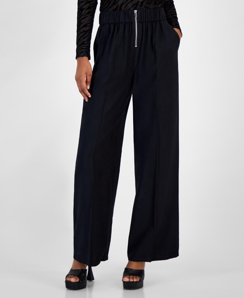 Women's High-Rise Wide-Leg Zip-Front Pants, Created for Macy’s 