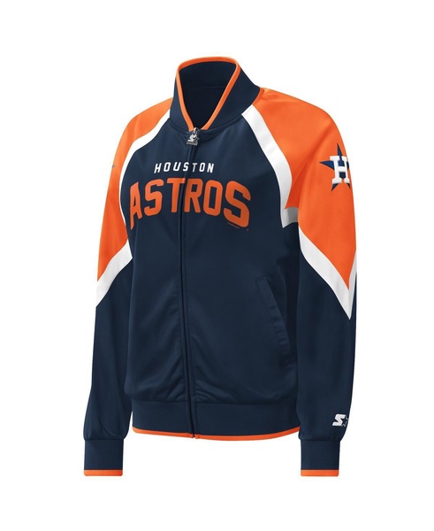 Women's Navy Houston Astros Touchdown Raglan Full-Zip Track Jacket