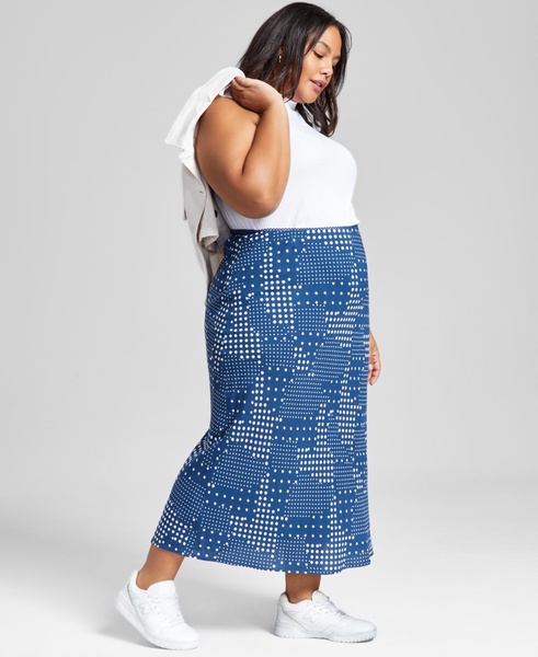 Plus Size Polka Dot Maxi Skirt, Created for Macy's