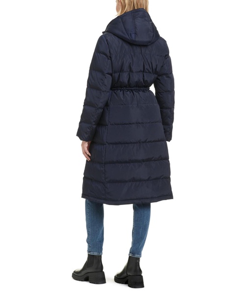 Women's Hooded Maxi Down Coat With Self Tie