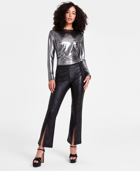 Women’s High-Rise Pull-On Slit-Leg Pants, Created for Macy’s 