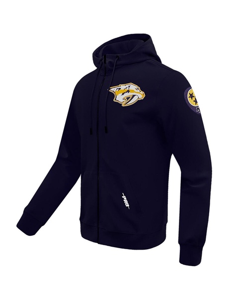 Men's Navy Nashville Predators Classic Chenille Full-Zip Hoodie Jacket