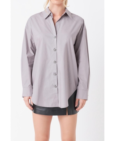 Women's Oversize Button Collared Shirt