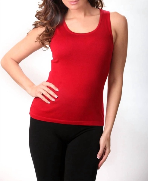 bra friendly tank top in red