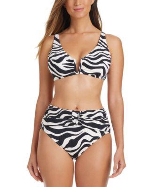 Women's V-Wire Tie-Back Bikini Top & Shirred Bottoms