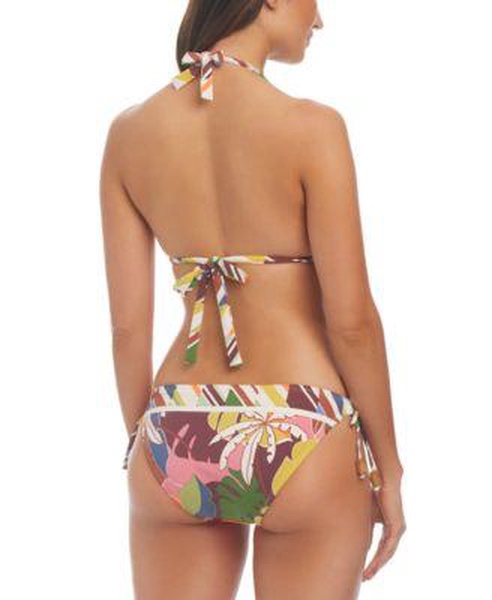 Women's Printed Tall Triangle Bikini Top, Side-Tie Hipster Bottoms & Sarong Cover-Up