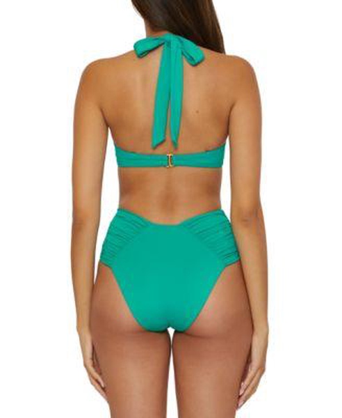 Women's Ruched Underwire Bikini Top & High-Waist Bottoms