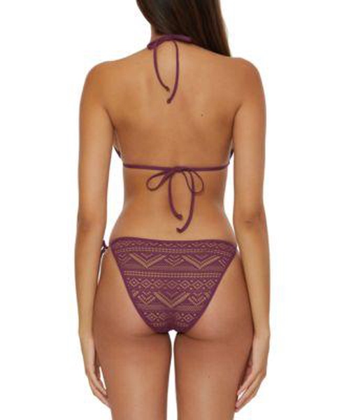 Women's Color Play Crochet Triangle Bikini Top & Side-Tie Bottoms