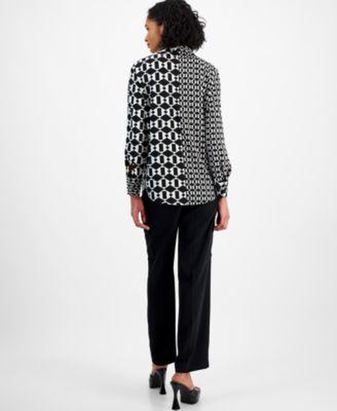 Women's Printed Colorblocked Blouse & Cargo-Pocket Wide-Leg Pants, Created for Macy's