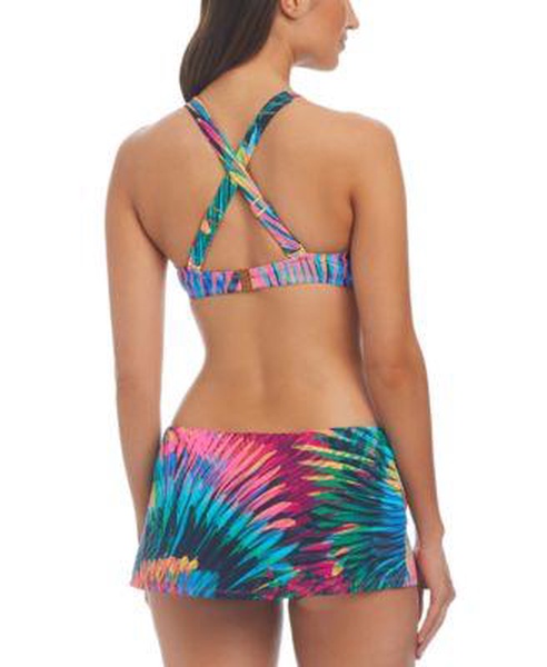 Women's Printed Underwired Bikini Top & Skirted Hipster Bottoms