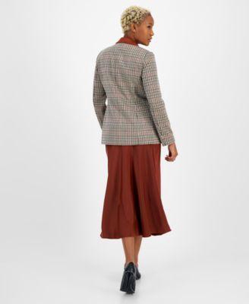 Plaid Blazer, Cowlneck Top & Slip Skirt, Created for Macy's