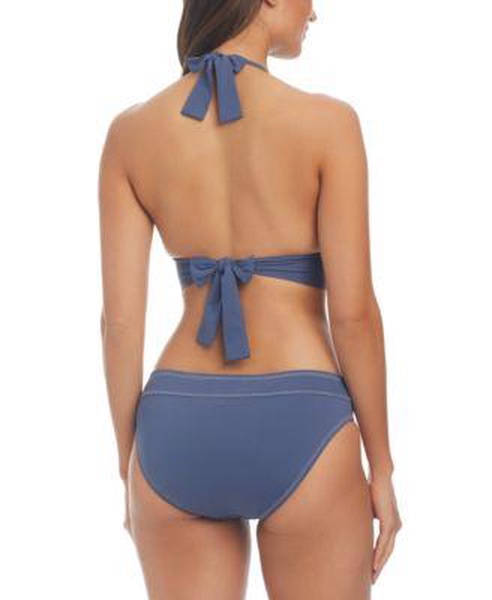 Women's O-Ring Halter-Neck Bikini Top & Buckle Hipster Bottoms