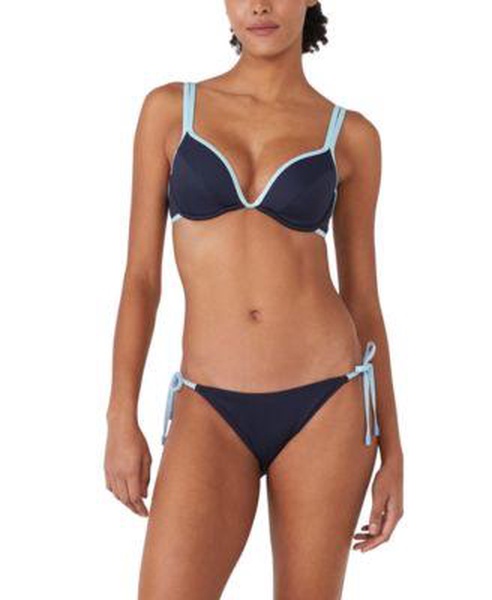 Women's U-Wire Contrast-Trim Bikini Top & String Bikini Bottoms 