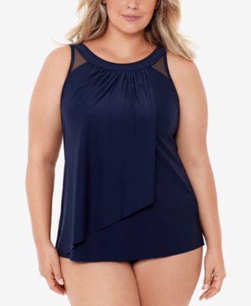 Plus Size Illusionists Ursula Underwire Tankini Top & Swim Bottoms