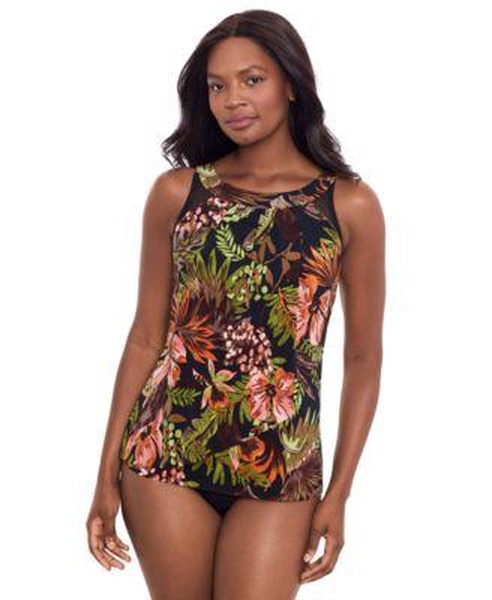 Women's Botanico Ursula Printed Crossover Tankini &  High-Waist Tummy-Control Bikini Bottoms