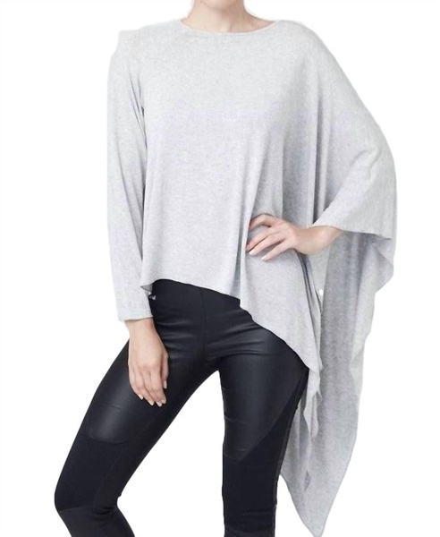 asymmetrical tunic top in gray