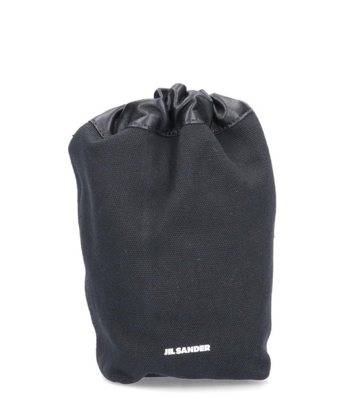 Jil Sander Logo-Printed Drawstring Clutch Bag