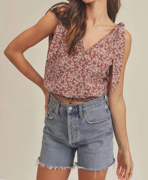 floral tank blouse in mauve