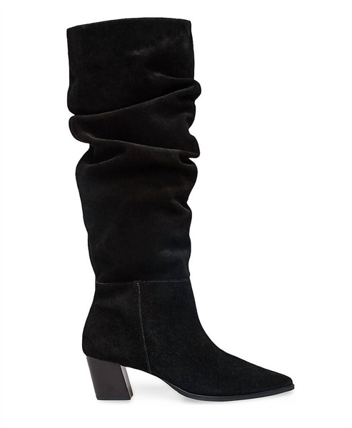 fallyn rusched calf boots in black