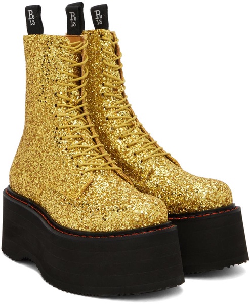 Gold Double Stack Boots