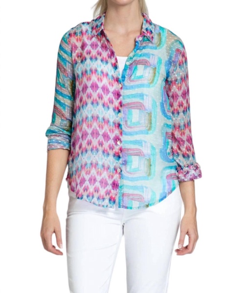 diamond square top in multi-colored