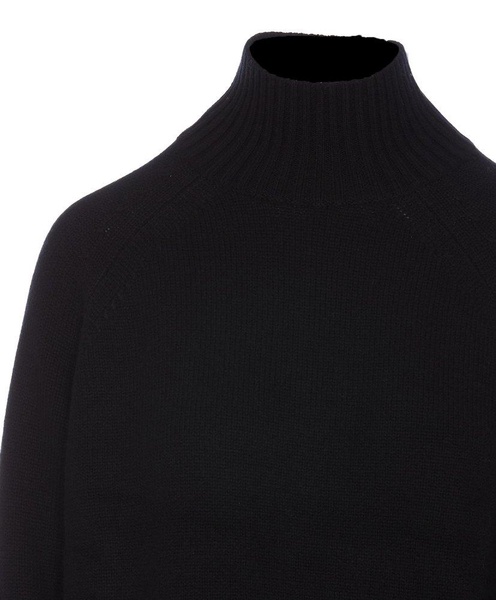 Allude High-Neck Straight Hem Knitted Jumper