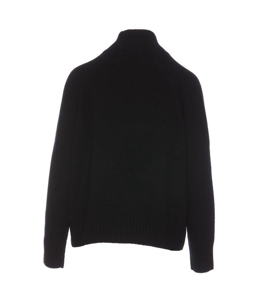 Allude High-Neck Straight Hem Knitted Jumper