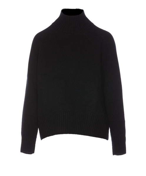 Allude High-Neck Straight Hem Knitted Jumper