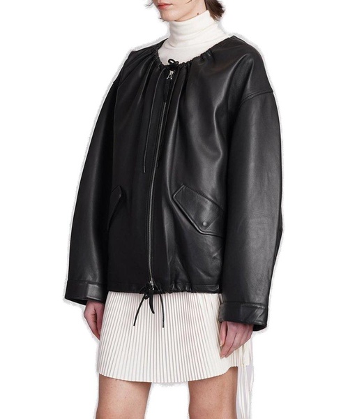 Helmut Lang Drawstring-Neck Drop Shoulder Jacket