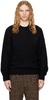 Black Brushed Wool Cashmere Silk Sweater