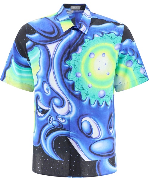 DIOR HOMME Kenny Scharf Blue Oversized Shirt